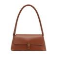 Vintage Baguette-Tasche in Karamell mit Bronze-Schnalle und elegantem Kunstleder - Hellbraun