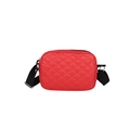 Borsa a tracolla trapuntata rossa in nylon leggero con tracolla nera regolabile - Rosso