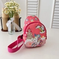 Bolso de pecho rosa para niños con diseño de unicornio, arcoíris y correa ajustable - Rosa rojo