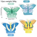Lot de 12 boîtes à cadeaux papillon en carton de 4 couleurs pour goûters et fêtes - Style Papillon Aquarelle à Pois (S768)