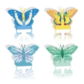Vue détaillée des boîtes cadeaux papillon 3D en papier avec quatre motifs d'aquarelle variés - Style S768 (S768) / Couleurs Dégradées