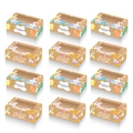 Set of 12 Easter Kraft paper gift boxes with clear window and colorful rabbit eggs design - Easter Rabbit & Egg Style (s790) / Set of 12