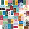 Set di 60 biglietti motivazionali con citazioni inglesi e illustrazioni per contenitori pranzo - Serie Motivazionale Colorata (S778#)