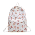 Zaino bianco carino con maialino di Natale rosa e pois colorati per studentesse - Bianco
