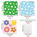 DIY mother's day flower card kit including colorful pattern paper and green stems - Polka Dot Floral Style (S803) / Medium Capacity Set