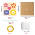 Kit de manualidades de ramo de flores con tarjetas, bases de papel y tallos verdes - Estilo S805