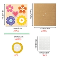 Kit de tarjetas de flores DIY con cartulina, papel kraft, tallos verdes y cinta - Estilo S805