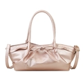 Borsa tote rosa metallizzato plissettata con fiocco e tracolla regolabile - Rosa