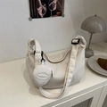 Sac polochon chic en velours côtelé blanc crème avec bandoulière et petit porte-monnaie - Blanc