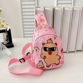 Rosa Kinder-Brusttasche mit Capybara-Cartoon-Motiv und verstellbarem Schultergurt - Rosa Stil 2 Sonnenbrille