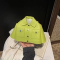Mini creative jacket-shaped shoulder bag in neon green PU leather with chain strap - Green