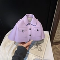 Borsa a tracolla lilla unica a forma di camicia con catena d'argento e dettagli bottoni - Viola