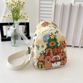 Yellow checkerboard kids crossbody bag featuring festive Capybara Christmas prints - Yellow