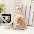 Sac de poitrine crème mignon pour enfants avec motifs d'ours et de cupcakes pour le quotidien - Light jaune