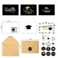 6 tarjetas de graduación con sobres y pegatinas de birretes doctorales y pergaminos - Juego de tarjetas de felicitación de graduación S667 (con sobres) / Juego de 6 con sobres