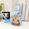 Sac bandoulière bleu clair pour enfants avec motif capybara et sangle réglable - Bleu clair