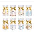 Set de ocho cajas de regalo Ramadan con motivos de luna y castillo y cintas doradas - Estilo Estampado Tema Eid (S723)