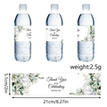 Detailed view of floral water bottle labels with dimensions 5.1x21cm for wedding decor - T7723 Wedding Style