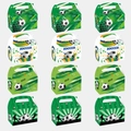 12er Set Fußball Papier Geschenkschachteln mit Griffen in vier dynamischen Designs - S746 (12/set 3 Stück Pro Stil)