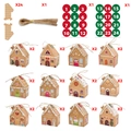 Set de 24 cajas regalo calendario de adviento casita de jengibre con etiquetas y cuerda - Estilo Casita de Jengibre (S865) / Juego de 24