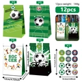 Soccer party gift bags set including 12 paper bags and stickers with football field design - Style S745 (With Stickers)