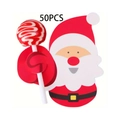50 cartes décoratives Père Noël pour sucettes, emballage cadeau de bonbons de Noël - Style Père Noël (50PCS)