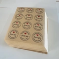 Adesivi rotondi in carta kraft marrone con stampa nera 'Handmade with Love' e 'Thank You' - Stile Grazie in Kraft (7700#)