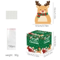 Coffret de bonbons de Noël vert avec motifs de renne et détails de dimensions - Boîte Surprise de Noël Verte