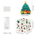 Kit boîte cadeau de Noël en carton ondulé avec étiquette sapin et sachets inclus - Boîte Surprise de Noël Blanche