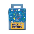 Scatola regalo blu Back to School con maniglia e motivi scolastici disegnati - Stile Blu (747# Scatola di Caramelle Blu)