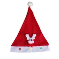 LED Weihnachtsmütze mit 3D-Rentier und bunten Pailletten-Schneeflocken auf weißem Rand - Leuchtende Cartoon-Weihnachtsmütze