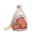 Marsupio carino Capybara per bambini con tracolla regolabile in nylon beige - Bianco avorio