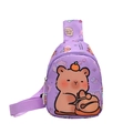 Borsa a tracolla viola per bambini con orsetto carino e motivi di dolci - Viola