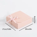 Pink rectangular gift box with ribbon bow, matte cardboard, 27x20x8cm dimensions - Pink Gift Box with Pink Ribbon (s3323) / Pink