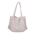 Florale Canvas-Einkaufstasche mit rosa Blumenmuster und Doppelgriffen im frischen Stil - Stil 2: Rosa Blumenmuster