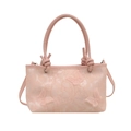 Bolso rosa de estilo chino con bordados de encaje y aplicaciones de mariposas en 3D - Rosa Loto