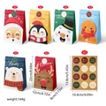 Papieren kerstcadeautasjes set met 6 ontwerpen inclusief de Kerstman en rendier - Zes Cartoon Karakter Portret Stijl (S620#)