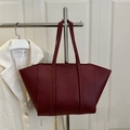 Grand sac cabas vintage bordeaux avec gaufrage FASHION et larges anses doubles - Rouge