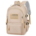 Sac à dos imperméable beige à grande capacité avec boucles réglables pour le quotidien - Khaki