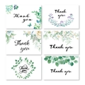 Set of 6 watercolor floral Thank You cards with envelopes in different artistic styles - Watercolor Hand-painted Style (S392)