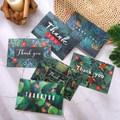 Tropical forest style thank you cards with green leaves and sea turtle designs - S394# Green Plant Thank You Cards (set Of 6 With Envelope)