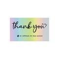 Laser holographic thank you card for small business with rainbow gradient background - Heart Style (s635-A)