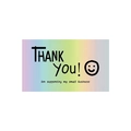 Rainbow holographic thank you card for supporting my small business with smiley face - Smiley Bold Style (s635-C)