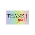 Rainbow gradient thank you gift card with elegant black and red calligraphy font - Serif and Script Combination Style (s636-C)