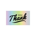 Regenbogen Dankeskarte mit schwarzer Typografie für Geschenkverpackungen und Pakete - Fettgedruckter Künstlerischer Schriftstil (s636-F)