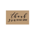 Minimalist kraft paper thank you card with artistic black ink lettering for gift support - FOR YOUR SUPPORT Style (s637-B)