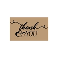 Brown kraft paper thank you card with minimalist black ink design and textured finish - Thank YOU Line Style (s637-C)