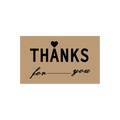 Brown kraft Thank You card with black THANKS for you lettering and heart detail - THANKS For You Black Heart Style (s637-E)