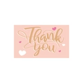 Carte de remerciement rose holographique avec lettrage doré et petits motifs de cœurs - Style F(s638-F) / 30 Feuilles