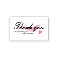 Pink watercolor Thank You for Supporting My Small Business cards with black script font - Pink Watercolor Heart Style (s639-A) / 30 Sheets